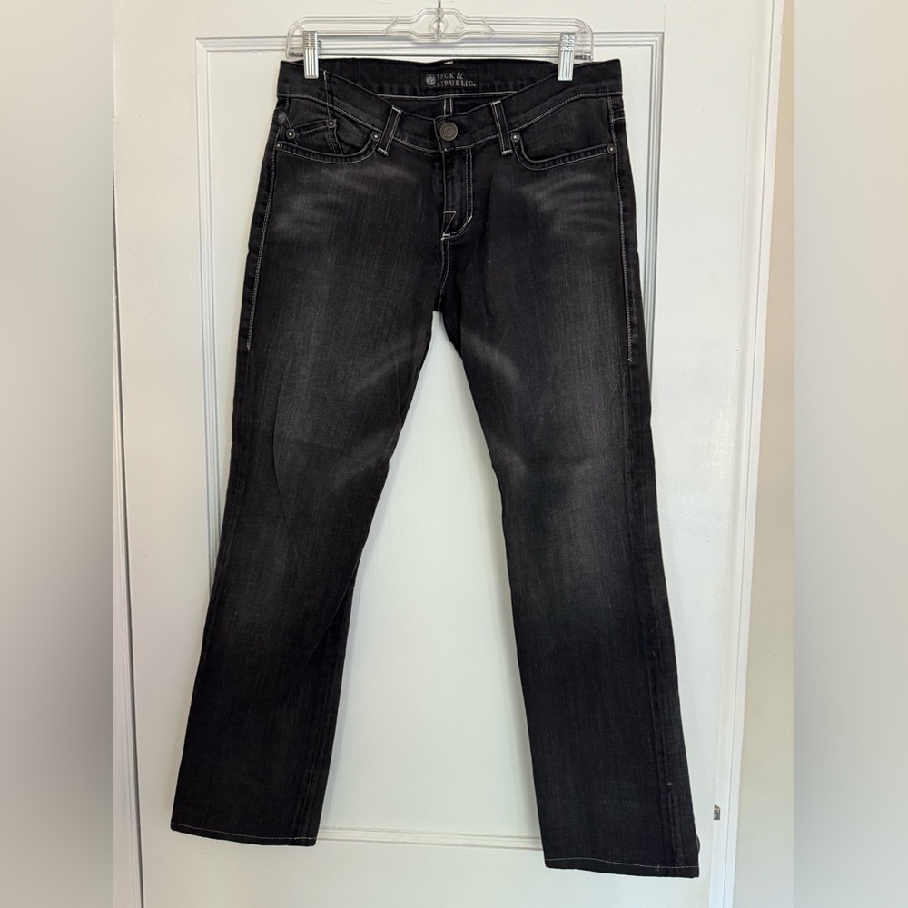 Rock and republic black jeans with angel wing logo